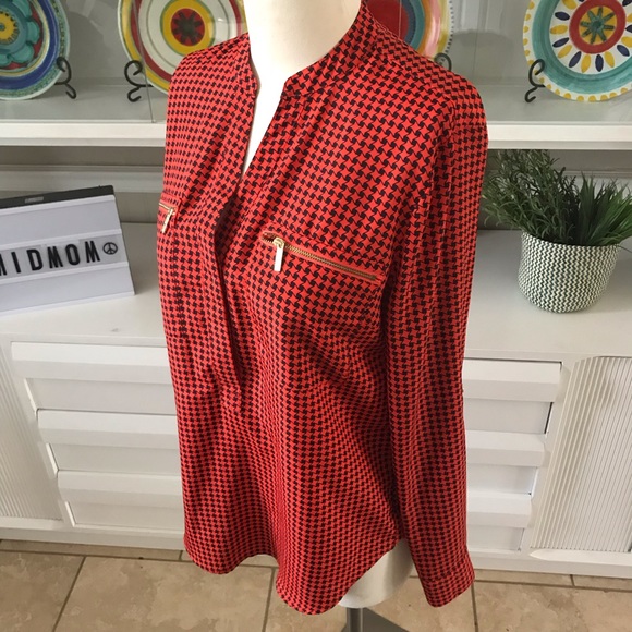 Michael Kors houndstooth plaid tunic - Picture 2 of 8